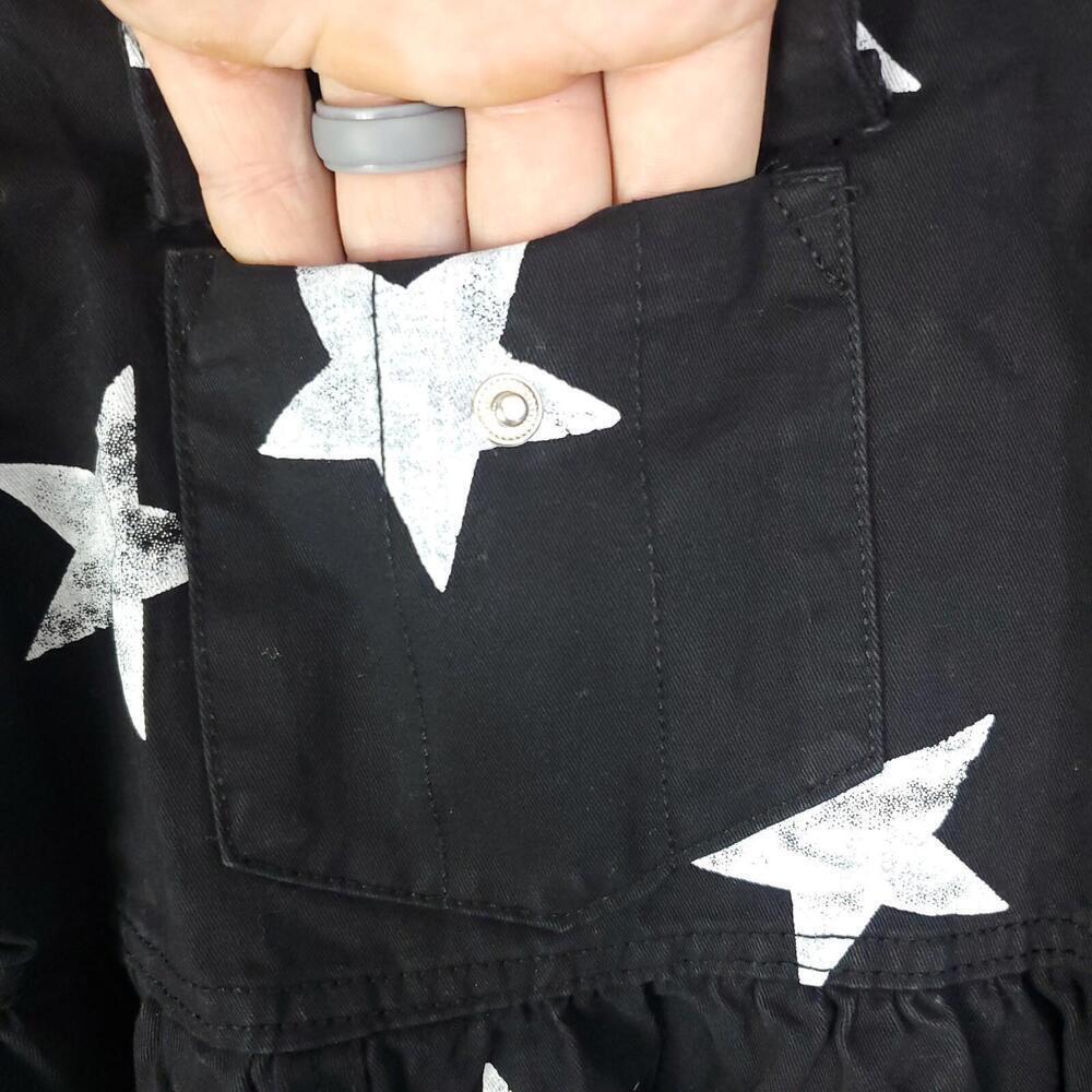 Womens Top M Shacket Button Down Peplum Star Print Raw Hem Western New Dallas - Picture 5 of 11